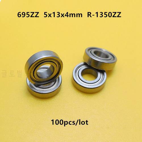 100pcs miniature ball bearing 695ZZ R-1350ZZ 5x13x4 deep groove ball bearings 695Z 695 -2Z 5*13*4 mm