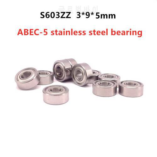 50pcs 440C stainless steel bearing ABEC-5 S603ZZ 3*9*5 mm deep groove ball bearings S603 -2Z 3x9x5