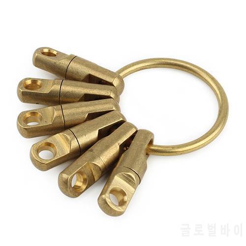 1set/lot Outdoor Small Tool EDC Key Rotating Ring Vintage Brass Double Rotation Key Ring