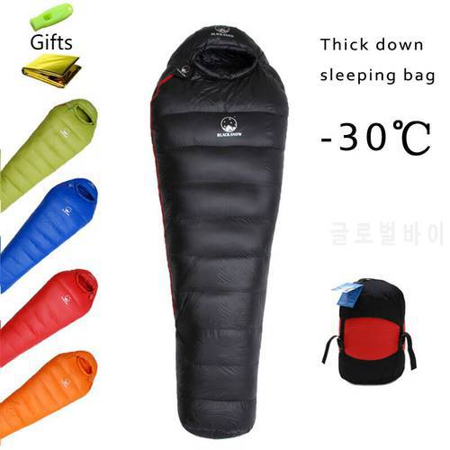 Thickness for Winter cold weather Adult Mummy 95% White Goose Down Thermal Sleeping Bag Camping Hiking
