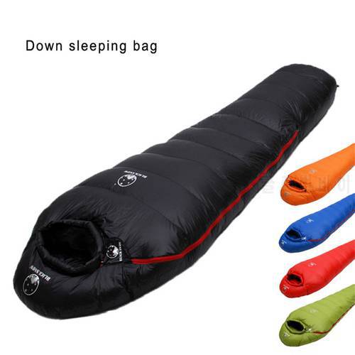Black Snow Warm White Goose Down Filled Adults Mummy Style Sleeping Bags Fit for Winter Thermal 4 Kinds Thickness Camping Travel