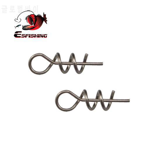 ESFISHING 50PCS Fishing Hook Connector Soft Bait Spring Centering Pins Fixed Latch Needle Spring Twist Crank Lock For Soft Lure