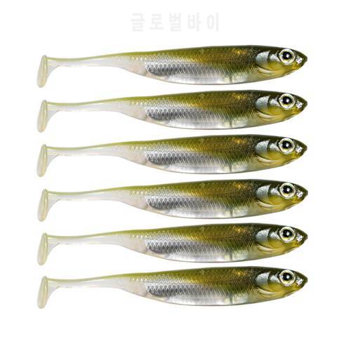 7cm 8cm 10cm Silicone Soft Baits Lifelike 3D Eyes Shad Fishing Lure Swimbait for Freshwater and Saltwater Carp Trout Bass Fish
