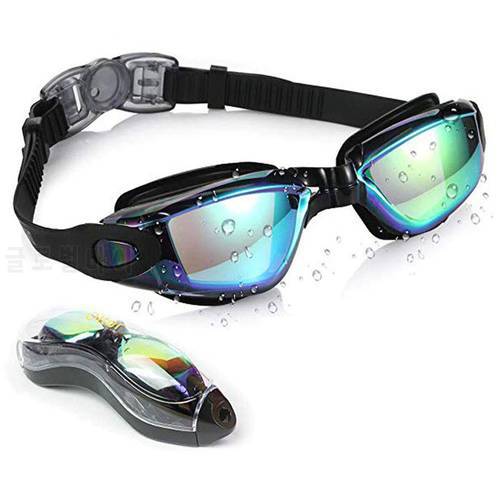 Swimming Glasses Anti fog UV Silicone Waterproof Swim Caps Long Hair Eyewear Swim Goggles