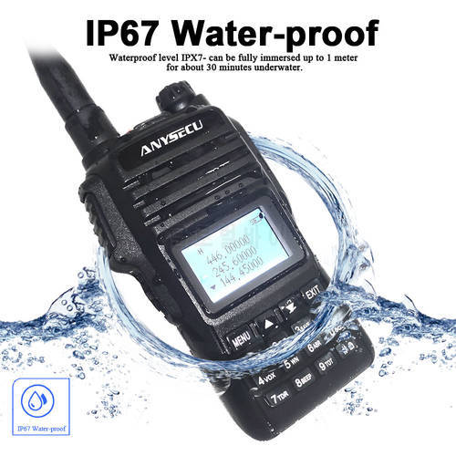 New IP67 Waterproof ANYSECU WP-68 Quad Band 136-174MHz 240-260MHz 330-390MHz 400-520MHz Handheld Ham Radio