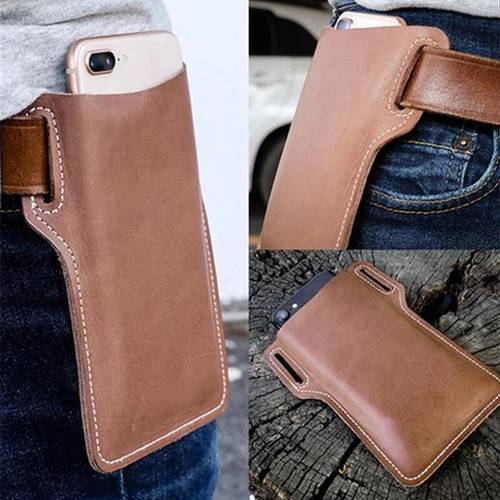 Men Women 6.5/ 7.5inch Cellphone Loop Holster Case Belt Waist Outdoor Bag Props Leather Purse Phone Wallet For Camping Hiking