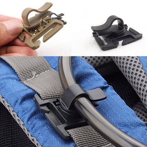 1PC Drink Tube Clip Fixed Gear Water Pipe Hose Clamp Molle Backpack Tactical Buckle Outdoor Hike Hydration Bladder Accessories