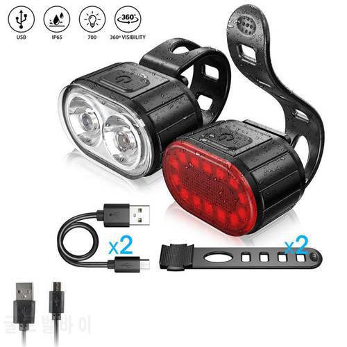 LED Bike Light Bicycle Lantern USB Charge Front And Rear Bike Light 220mah 6 Mode Options Cycling Lamps Bike Accessories