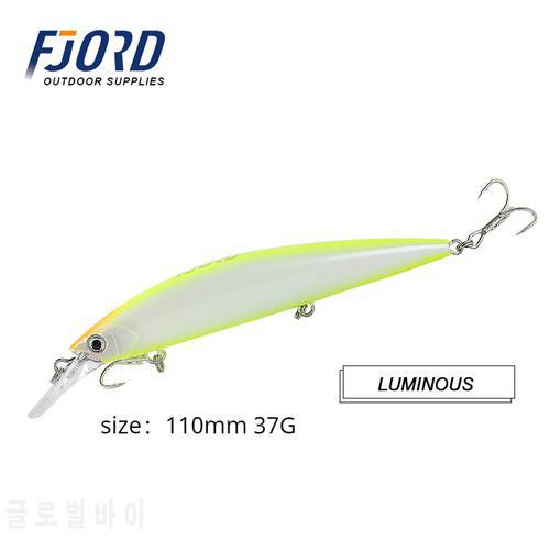 FJORD 110mm 37g 90mm 29g 70mm 17g Fishing Lure Sinking Heavy Minnow Saltwater Freshwater Accessories Equipment Artificial Bait