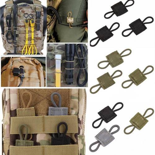 Outdoor Tactical MOLLE Elastic Molle Ribbon Buckle Tactical Binding Retainer for Antenna Stick Pipe Elastic Rope Webbing Buckle