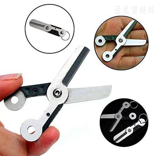 Stainless Steel travel hike camp cut key tool edc outdoor ring gadget keychain cutter pocket mini spring gear chain fold scissor