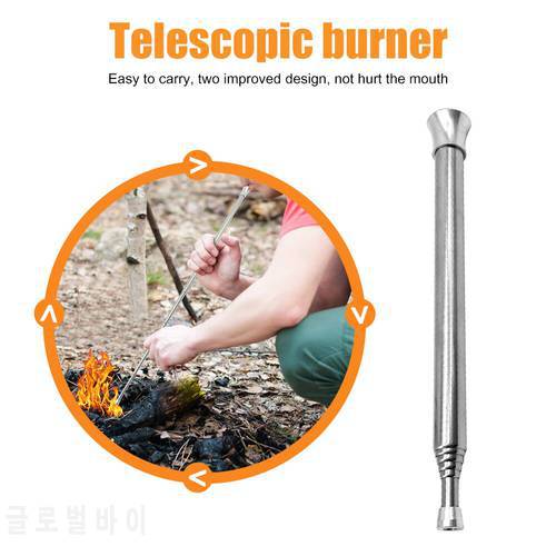 Stainless Blow Fire Tube Stick Outdoor Cooking Portable Emergency Telescopic Blowpipe Fire Pipe Survival Camping Tools Equipmen