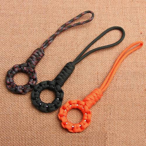 18cm 7-core Nylon Paracord Self-Defense Emergency Survival Keychain Knife Rope Lanyard Outdoor Hiking Camping Accessories