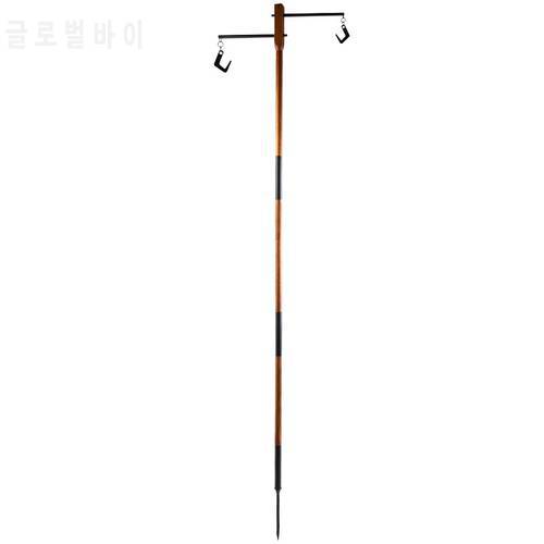 Outdoor Camping Equipment Detachable Lamp Pole Tripod Solid Wood Lamp Bracket Lamp Holder for Camping Hiking Fishing