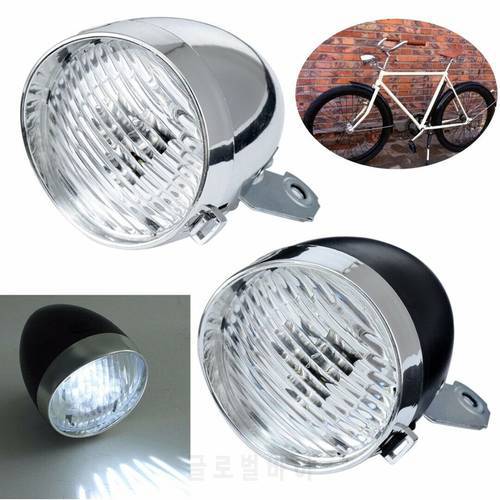 Plastic Shell Classical Bicycle Headlight Bright Retro Vintage Bike LED Light Bicycle Night Riding Front Fog Safety Warning Lamp