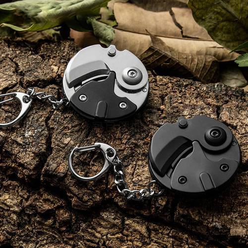 Multifunctional Pocket Fold Mini Coin Knife Screwdriver Hanging Keychain Keyring Knife Outdoor Survival Emergency Tool