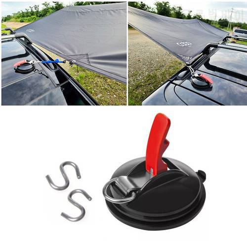 Heavy Duty Outdoor Suction Cups Anchor Tie Downs with Hooks for Car Tent Sucker Awning Windshield Camping Tarp Car Van