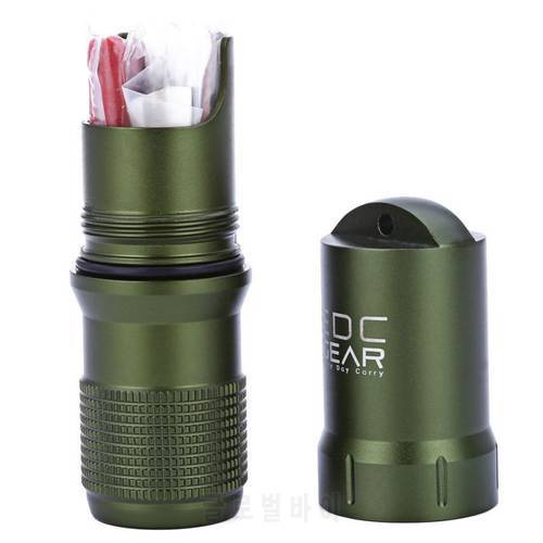 1PC Survival Pill Match Case Box Container Hiking Camping Emergency Outdoor Tools Solid Waterproof With Cover
