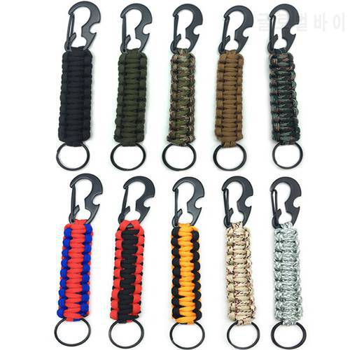 XC Paracord Keychains with Carabiner Braided Lanyard Ring Hook Clip for Keys Knife Flashlight Outdoor Camping Hiking Backpack
