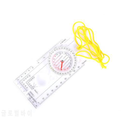 Professional Map Ruler Drawing Scale Compasses Kompas Survival Tool Camping Hiking Pointing Guide Magnifying Glass Compass