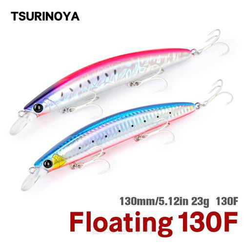 TSURINOYA 130mm 23g Floating Lures For Fishing Minnow TWINKLE 130F DW111 Crankbaits Fishing Artificial Lure Saltwater Hard Bait