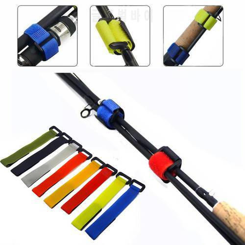 1pc Fishing Rod Tie Holders Straps Belts Suspenders Fastener Hook Loop Cable Cord Ties Belt Outdoor Fishing Tools Accessories