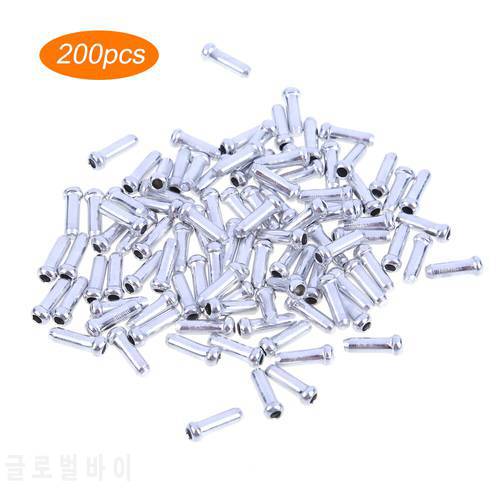 100/200pcs Aluminum Alloy MTB Bike Bicycle Brake Cable Tips Bicycle Brake Shifter Inner Cable Tips Wire End Cap Crimps Sliver