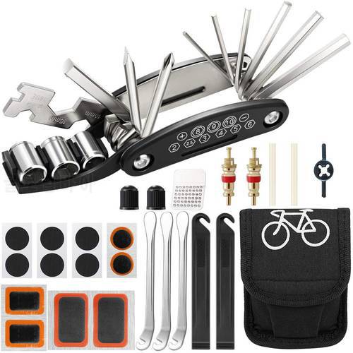 21 PCS Portable Socket MTB Mountain Cycle Multipurpose Wrench Touring Pocket Multi Tool Screwdriver Bicycle Bike Allen Fix