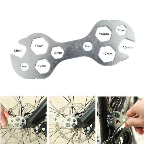 Useful Mini Flat Hexagon Wrench 10 in 1 Bike Hub Bicycle Cycling Cycle Steel Hand Repair Tool Spanner Size 8-17mm