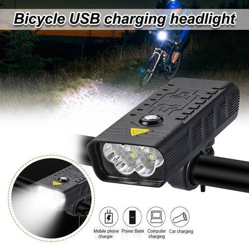 10000mAh Bike Light 3000 Lumens Cycling Headlight 5T6 LED Super Bright Flashlight USB Rechargeable Bicycle Front Lights 4 Modes