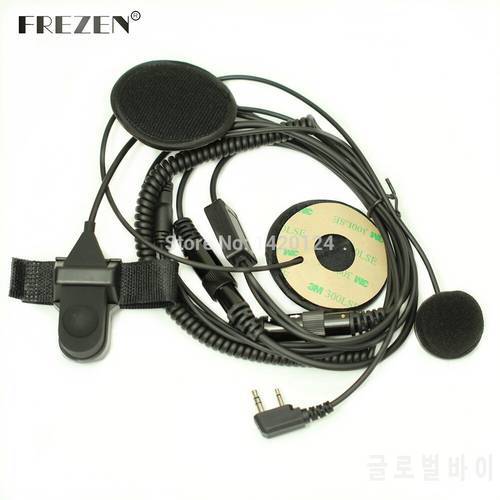 F Type Full Face Motorcycle Bike Helmet Earpiece Headset Mic Microphone 2-pin for Icom Maxon Yaesu Vertex Radio