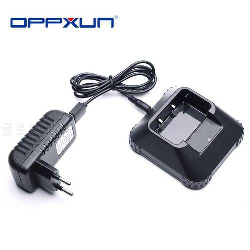 OPPXUN Charger Tray with Adapter+ Charger Cable for Baofeng UV-3R+ Plus