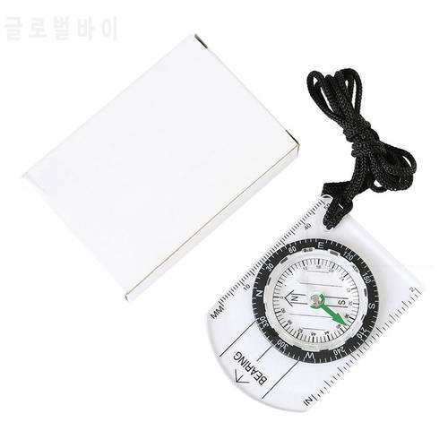Outdoor Compasses Camping Hiking Plastic Compass Map Scale Measuring Compass Hiking Footprint Travel Military Survival Gear
