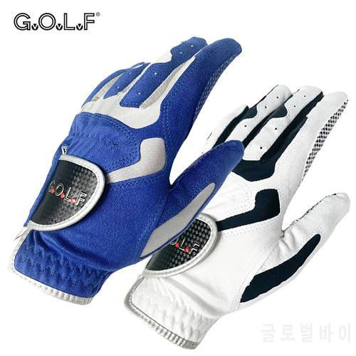 GvOvLvF 1pc Golf Gloves men Professional Breathable Blue White Soft Fabric Left Right Sports Non-slip Glove For Golfer Gift New