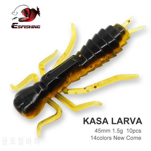 ESFISHING New Kasa Larva 45mm Simulation Worm Lure For Fishing Trout Pike Dragonfly Isca Artificial Soft Baits Free Shipping