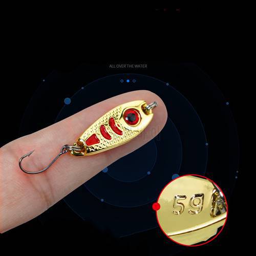 1 Pcs Mini Metal Lure 1.5g 2.5g 3.5g 5g Hard Bait Red Point Luminous Fly Fishing Tackle Wobblers Isca Artificial Spoon Fishing