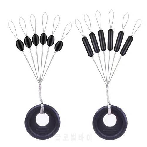 60pcs 10 Group Set Rubber Fishing Space Beans Stopper Tools Carp Outdoor Fishing Line Accessories