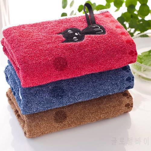 Cute Cat 100% Cotton Solid Face Towel Hand Towel For Adults Fast Drying Soft Thick Absorbent With Hanging Loop Travel Towels