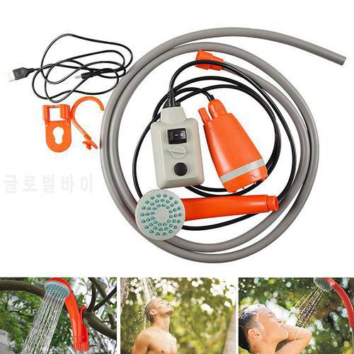 Outdoor Camping Shower Portable Camping Shower Pump Rechargeable Shower Head Water Pump Washer for Camping Hiking Traveling