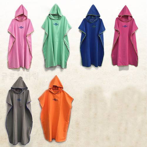 Men Women Diving Suit Change Robes Poncho Quick-dry Hooded Towel Sweat-absorbent Swim Robe Summer Beach Pool Swimming
