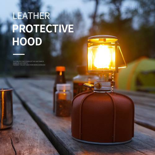 230/450g Gas Tank PU Leather Case Gas Canister Protective Cover Bag Outdoor Camping Hiking Fuel Cylinder Storage Bag