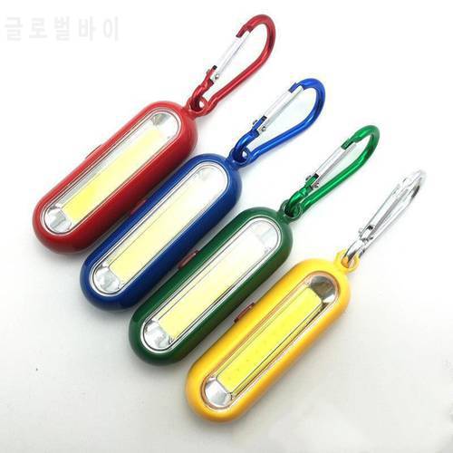 Portable Camping Fishing Torch Lamp Pocket Backpack Lights COB LED Keychain Flashlight Key Chain Light Lamp with Carabiner