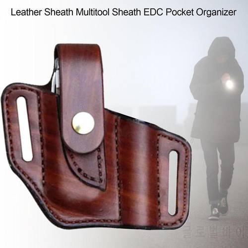 Flashlight Leather Sheath Multitool Sheath EDC Pocket Organizer Holster Pouch Bag Pocket Hunt Camp Outdoor Carry Multi Gear