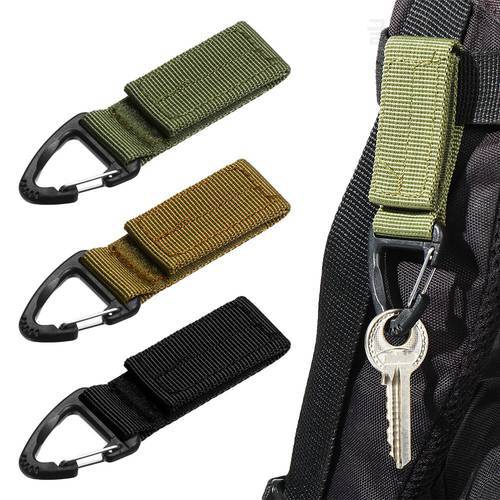 Military Tactical Gear Hanging Key Hook Clip Clamp Buckle Nylon Webbing Molle Belt Carabiner Outdoor Strap Climbing Accessories