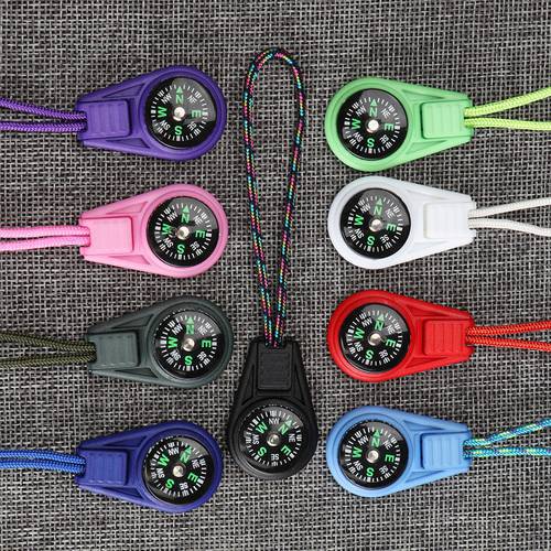 2PCS Pocket Mini Compasses Zipper Tail Rope Survival Paracord Bracelet Parts Keychain Bag Accessory Camping Hiking Outdoor Tools
