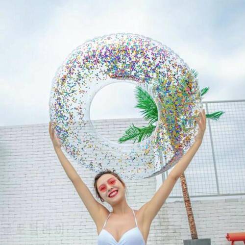 Colorful Glitter Pool Foats Swimming Ring For Adult Water Pool Girl Float Inflatable Toy Children Boys Tube Fun A0I5
