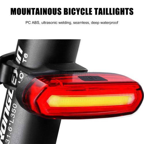 Bicycle Rear Light Mountain Bike Tail Light USB Rechargeable Cycling LED Tail Light Waterproof MTB Road Riding Bike Taillight