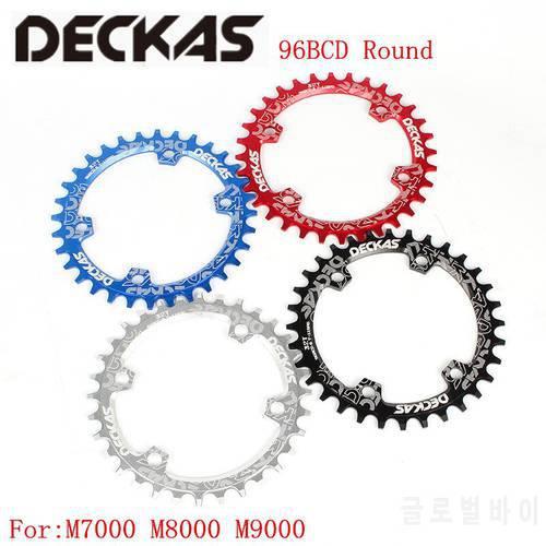Deckas 96bcd Round Mountain bicycle Chainring BCD 96mm 32/34/36/38T Crown Plate Parts For M7000 M8000 M4100 M5100 bike crank