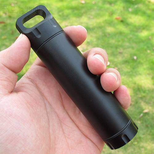 Portable Waterproof Capsule Seal Bottle Aluminum Alloy Outdoor Survival Pill Box Multifunctional Container Sealed Tank Canister