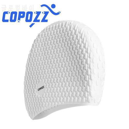 COPOZZ Water Sports Men Swimming Cap for Pool Swim Caps Long Hair Women Swimming Hat for Men Quality Fashion Print Brand